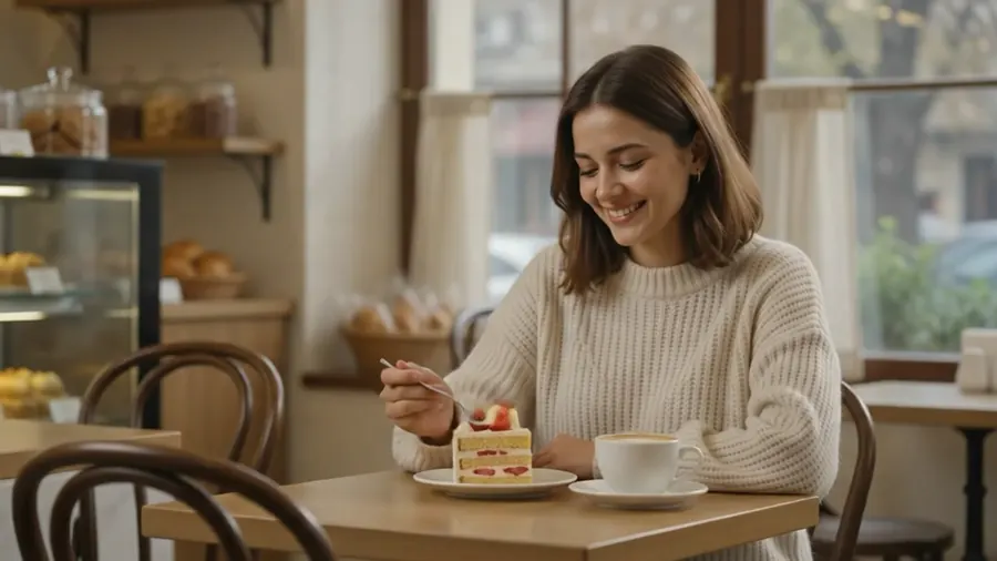 A quiet cake-and-coffee moment — the Noida Sweets and Bakers experience