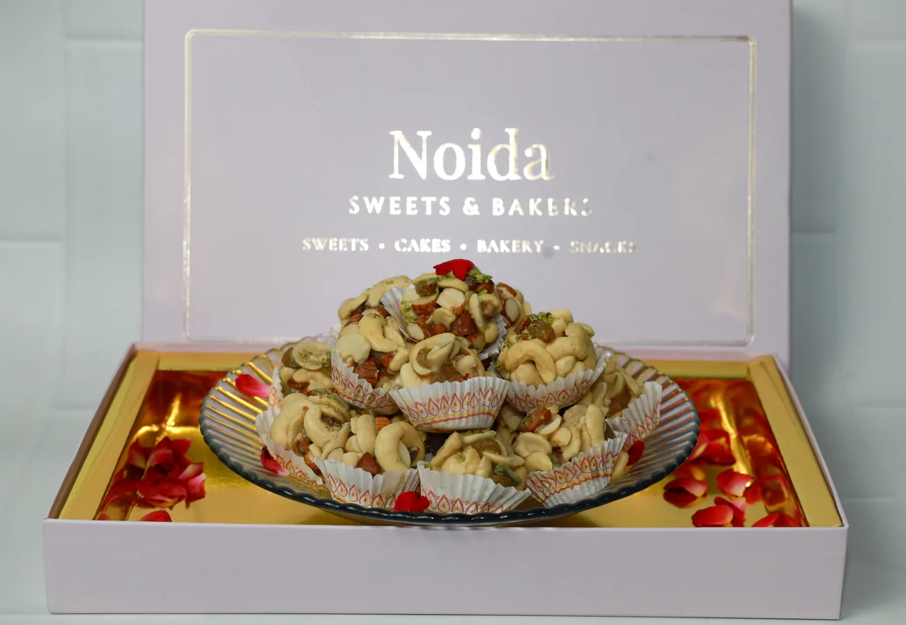 Gift boxes and hampers in Greater Noida — dry fruit laddu, festive boxes