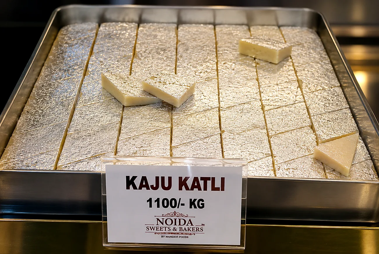 Fresh Indian sweets in Greater Noida — kaju katli, laddu, rasmalai